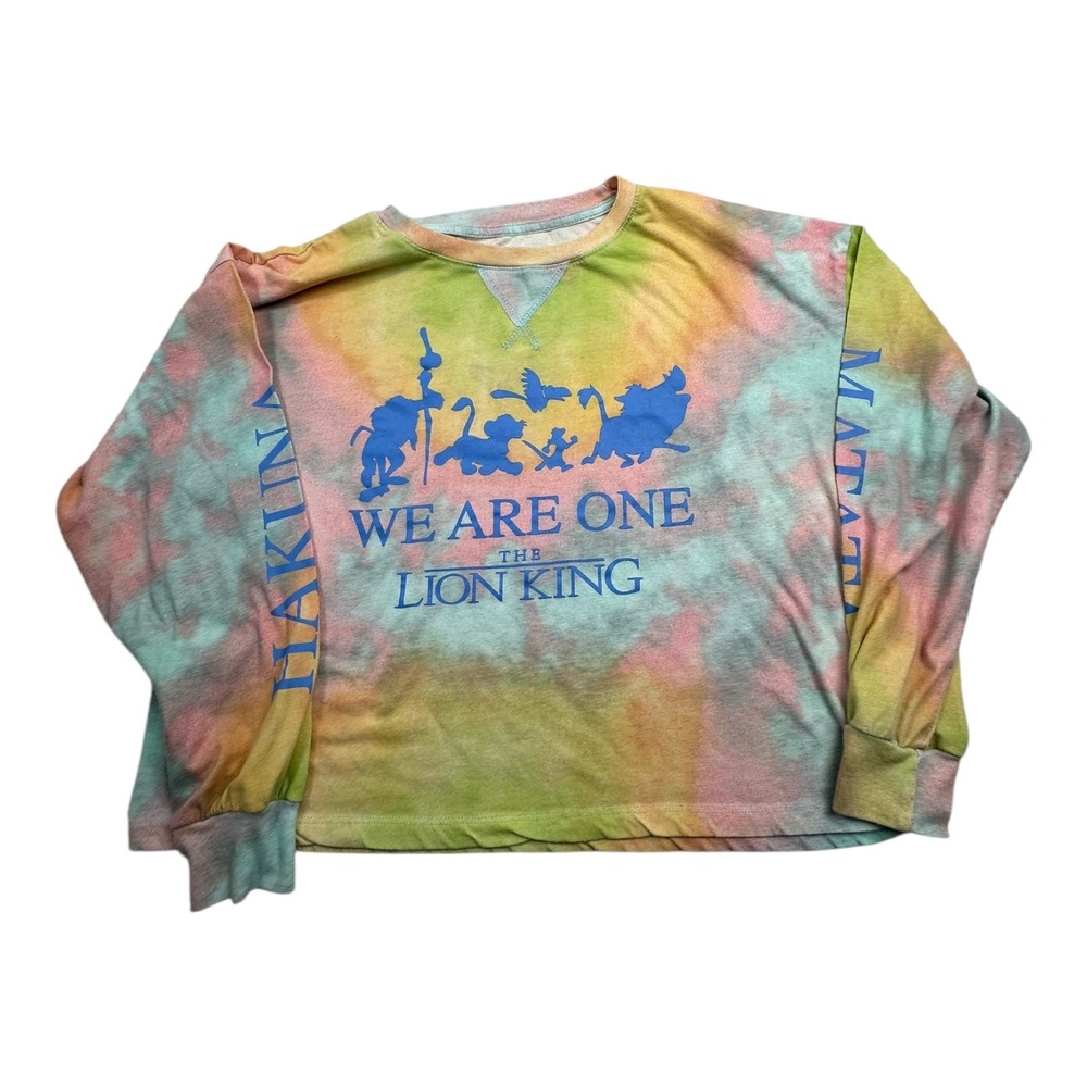 Disney The Lion King Tie Dye Long Sleeve Sweatshirt We Are One "Hakuna Matata" L